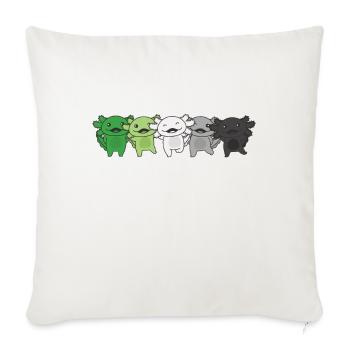 Aromantic Flag Pride LGBTQ Axolotl Aromantisch - Sofakissenbezug 45 x 45 cm - Naturweiß  - Vorne