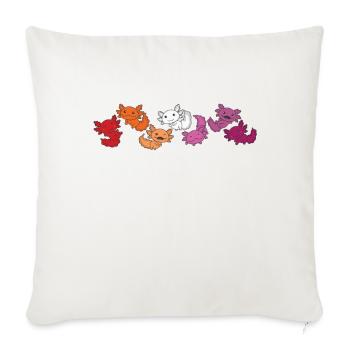 Lesbian Flag Gay Pride LGBTQ Axolotl - Sofa pillowcase 17,3'' x 17,3'' (45 x 45 cm) - natural white - Front