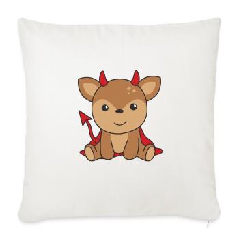 Deer Halloween Cute Devil Witches Costume - Sofa pillowcase 17,3'' x 17,3'' (45 x 45 cm) - natural white - Front
