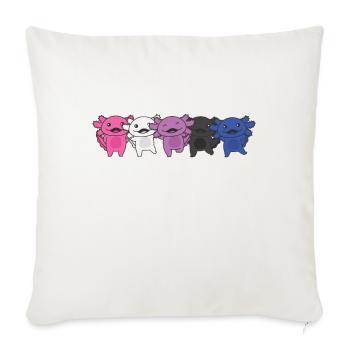 Genderfluid Flag Gay Pride LGBTQ Axolotl - Sofa pillowcase 17,3'' x 17,3'' (45 x 45 cm) - natural white - Front