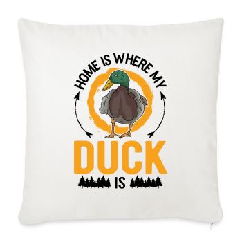 La maison est l’endroit où sont mes canards - Housse de coussin décorative 45 x 45 cm - blanc nature - Devant