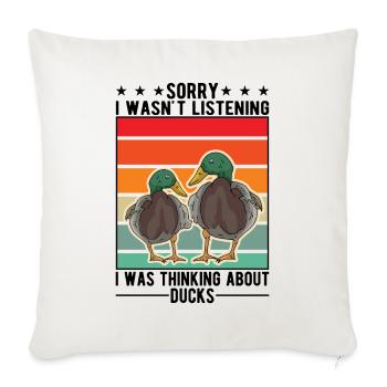 Amoureux du canard cadeau éleveur de canard - Housse de coussin décorative 45 x 45 cm - blanc nature - Devant