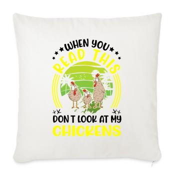 Poulets Élevage de poulets Éleveur de poulet - Housse de coussin décorative 45 x 45 cm - blanc nature - Devant