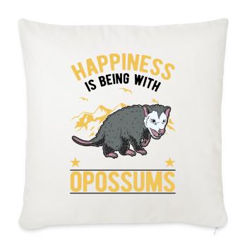 Happiness is being with Opossums Beutelratte - Sofa pillowcase 17,3'' x 17,3'' (45 x 45 cm) - natural white - Front
