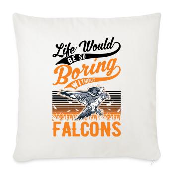 Falkner Geschenk Falke Falknerei Turmfalke - Sofakissenbezug 45 x 45 cm - Naturweiß  - Vorne