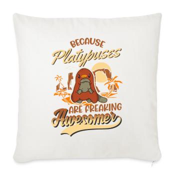 Platypus Gift Platypus - Sofa pillowcase 17,3'' x 17,3'' (45 x 45 cm) - natural white - Front