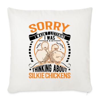 Silk Chicken Cadeau Silkie Chicken Silkie Chicken - Housse de coussin décorative 45 x 45 cm - blanc nature - Devant