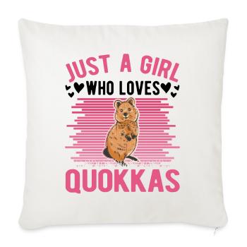 Quokka Girl Kangourou à queue courte - Housse de coussin décorative 45 x 45 cm - blanc nature - Devant