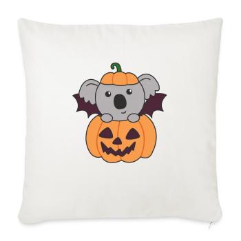 Koala Halloween Costume de chauve-souris de citrouille - Housse de coussin décorative 45 x 45 cm - blanc nature - Devant