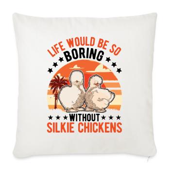 Silk Chicken Cadeau Silkie Chicken Silkie Chicken - Housse de coussin décorative 45 x 45 cm - blanc nature - Devant