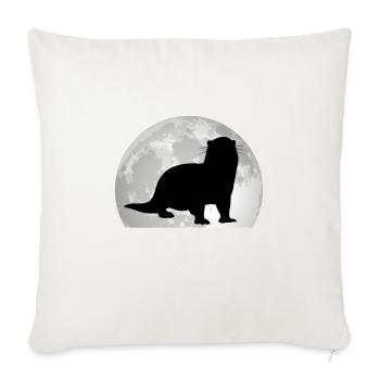 Loutre Lune Loutre Loutre Loutre de mer - Housse de coussin décorative 45 x 45 cm - blanc nature - Devant