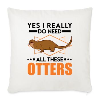 Loutre Cadeau Loutre Loutre Loutre Loutre de mer - Housse de coussin décorative 45 x 45 cm - blanc nature - Devant