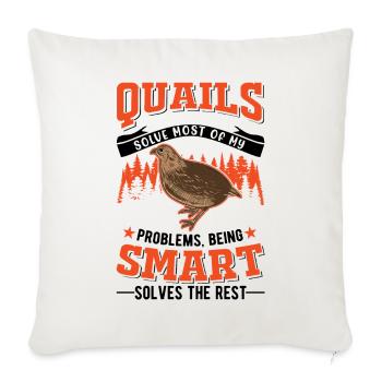 Warning quail quail breeding quail breeder - Sofa pillowcase 17,3'' x 17,3'' (45 x 45 cm) - natural white - Front