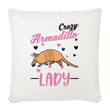 Crazy Armadillo lady Gürteltier - Sofa pillowcase 17,3'' x 17,3'' (45 x 45 cm) - natural white - Front