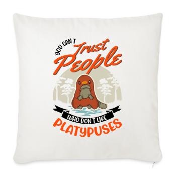 Platypus Gift Platypus - Sofa pillowcase 17,3'' x 17,3'' (45 x 45 cm) - natural white - Front