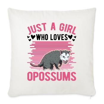 Opossum Girl Possum Marsupial Rat - Sofa pillowcase 17,3'' x 17,3'' (45 x 45 cm) - natural white - Front