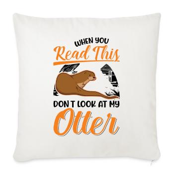 Loutre Cadeau Loutre Loutre Loutre Loutre de mer - Housse de coussin décorative 45 x 45 cm - blanc nature - Devant