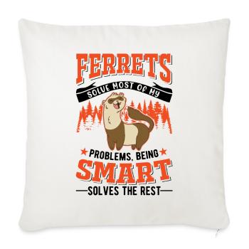 Amoureux du furet Cadeau furet - Housse de coussin décorative 45 x 45 cm - blanc nature - Devant