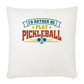 Je préfère jouer au pickleball - Housse de coussin décorative 45 x 45 cm - blanc nature - Devant