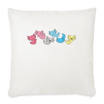 Genderflux Flag Pride LGBTQ Axolotl - Housse de coussin décorative 45 x 45 cm - blanc nature - Devant