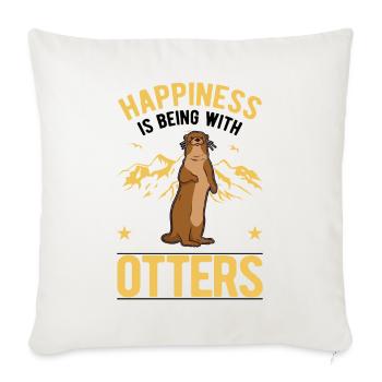 Loutre chance loutre Loutre de mer - Housse de coussin décorative 45 x 45 cm - blanc nature - Devant