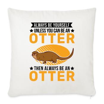 Loutre Cadeau Loutre Loutre Loutre Loutre de mer - Housse de coussin décorative 45 x 45 cm - blanc nature - Devant