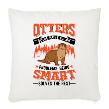 Loutre Cadeau Loutre Loutre Loutre Loutre de mer - Housse de coussin décorative 45 x 45 cm - blanc nature - Devant
