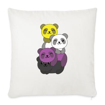 Nonbinary Flag Pride LGBTQ süßer Panda Haufen - Sofakissenbezug 45 x 45 cm - Naturweiß  - Vorne