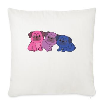 Bi Flag Pug Pride LGBTQ Cute Dogs - Sofa pillowcase 17,3'' x 17,3'' (45 x 45 cm) - natural white - Front