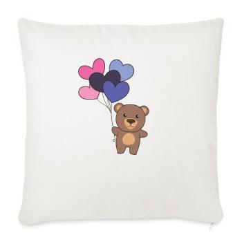 Drapeau omnisexuel Balloon Hearts Pride LGBTQ Bear - Housse de coussin décorative 45 x 45 cm - blanc nature - Devant
