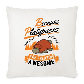 Platypus Gift Platypus - Sofa pillowcase 17,3'' x 17,3'' (45 x 45 cm) - natural white - Front