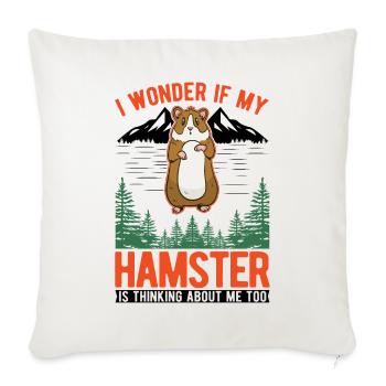 Hamster Hamster Wheel Golden Hamster Hamster - Sofa pillowcase 17,3'' x 17,3'' (45 x 45 cm) - natural white - Front