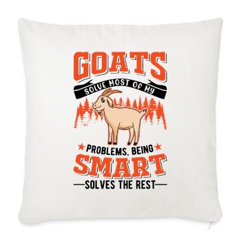 Chèvres Cadeau Chèvre Hôte Chèvre - Housse de coussin décorative 45 x 45 cm - blanc nature - Devant