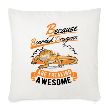 Bearded dragon saying Bearded Dragon - Sofa pillowcase 17,3'' x 17,3'' (45 x 45 cm) - natural white - Front