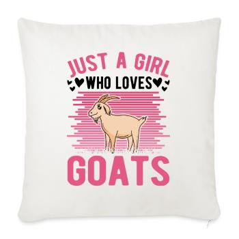 Chèvres Filles Chèvre Hôte Chèvre - Housse de coussin décorative 45 x 45 cm - blanc nature - Devant
