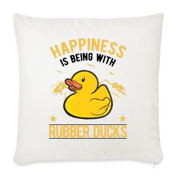 Squeaky Duck Happiness Bathing Duck Rubber Duck - Sofa pillowcase 17,3'' x 17,3'' (45 x 45 cm) - natural white - Front