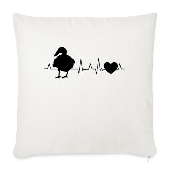 Ducks Heartbeat Duck Breeder - Sofa pillowcase 17,3'' x 17,3'' (45 x 45 cm) - natural white - Front
