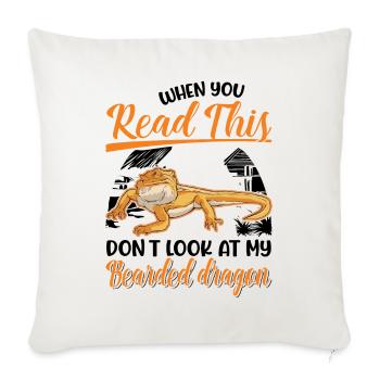 Dragon barbu Cadeau Dragon Barbu Pogona - Housse de coussin décorative 45 x 45 cm - blanc nature - Devant