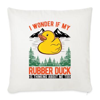 Rubber Duck Gift Squeaky Duck Bathing Duck - Housse de coussin décorative 45 x 45 cm - blanc nature - Devant