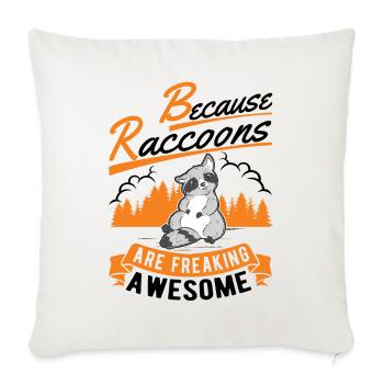 Parce que les ratons laveurs sont des Waschbär impressionnants - Housse de coussin décorative 45 x 45 cm - blanc nature - Devant
