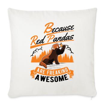 Red Panda Cadeau Panda Rouge - Housse de coussin décorative 45 x 45 cm - blanc nature - Devant
