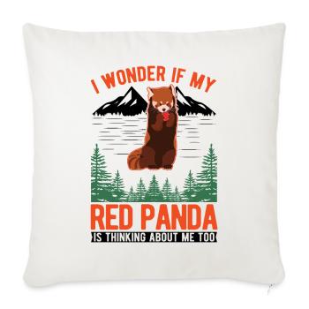 Red Panda Cadeau Chat Ours Panda Rouge - Housse de coussin décorative 45 x 45 cm - blanc nature - Devant