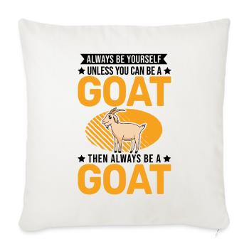 Chèvres Cadeau Chèvre Hôte Chèvre - Housse de coussin décorative 45 x 45 cm - blanc nature - Devant