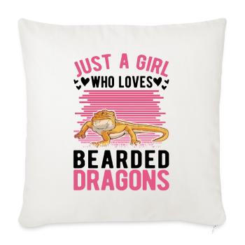 Bearded Dragon Girl Bearded Dragon - Sofa pillowcase 17,3'' x 17,3'' (45 x 45 cm) - natural white - Front