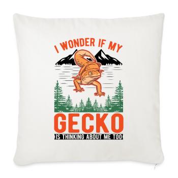 Gecko Cadeau Léopard Gecko - Housse de coussin décorative 45 x 45 cm - blanc nature - Devant