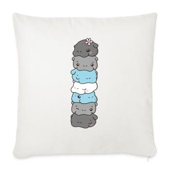 Demiboy Flag Pride LGBTQ Cute Hippo - Sofa pillowcase 17,3'' x 17,3'' (45 x 45 cm) - natural white - Front