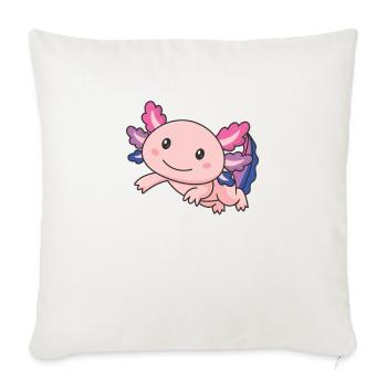 Bi Flag June Pride LGBTQ Axolotl - Housse de coussin décorative 45 x 45 cm - blanc nature - Devant