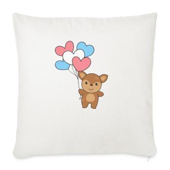 Transgender Flag Balloon Hearts Pride LGBTQ Deer - Sofa pillowcase 17,3'' x 17,3'' (45 x 45 cm) - natural white - Front