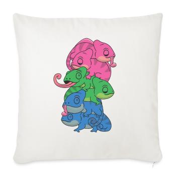 Polysexual Flag Pride LGBTQ Chameleon Bunch - Sofa pillowcase 17,3'' x 17,3'' (45 x 45 cm) - natural white - Front
