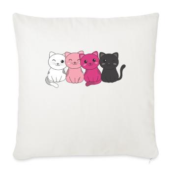 transfem Flag Pride LGBTQ cute cat pile - Sofa pillowcase 17,3'' x 17,3'' (45 x 45 cm) - natural white - Front